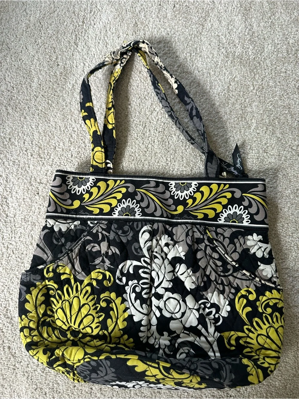 Vera Bradley Yellow Floral Lined Tote